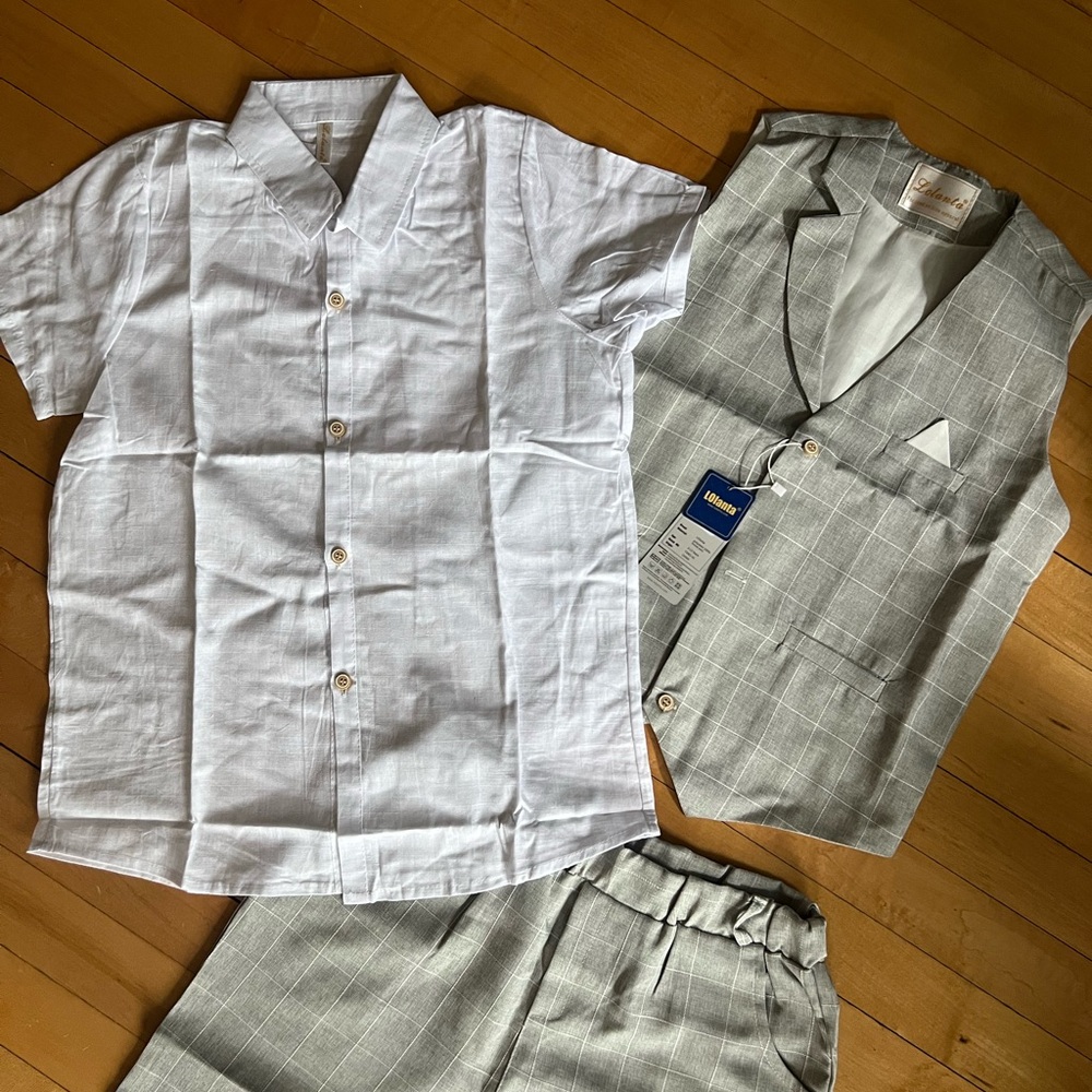 Little Boys Formal Vest & Shorts Set